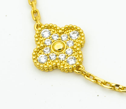 [Luxe]CLOVER BRACELET 5 MOTIFS GOLD DIAMOND