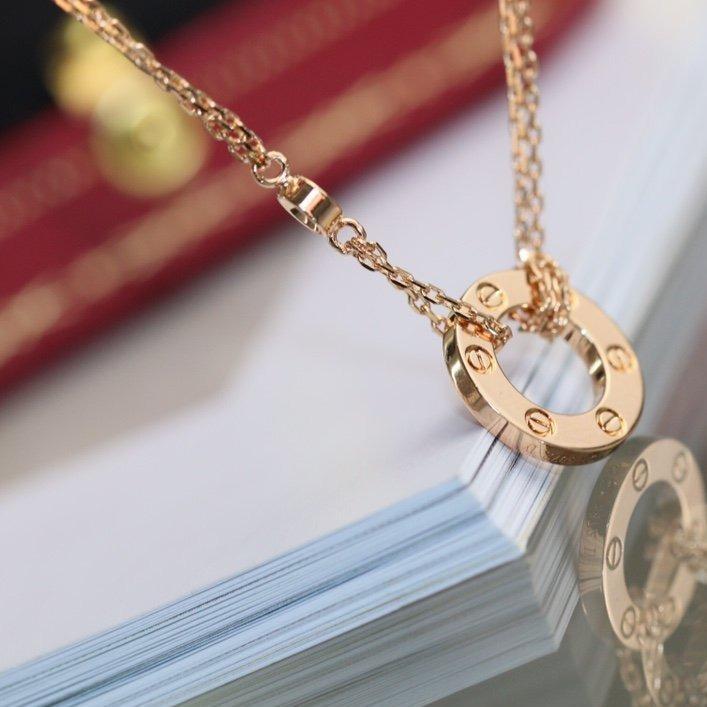 [Luxe]LOVE NECKLACE ADJUSTABLE ROSE GOLD 2 DIAMOND