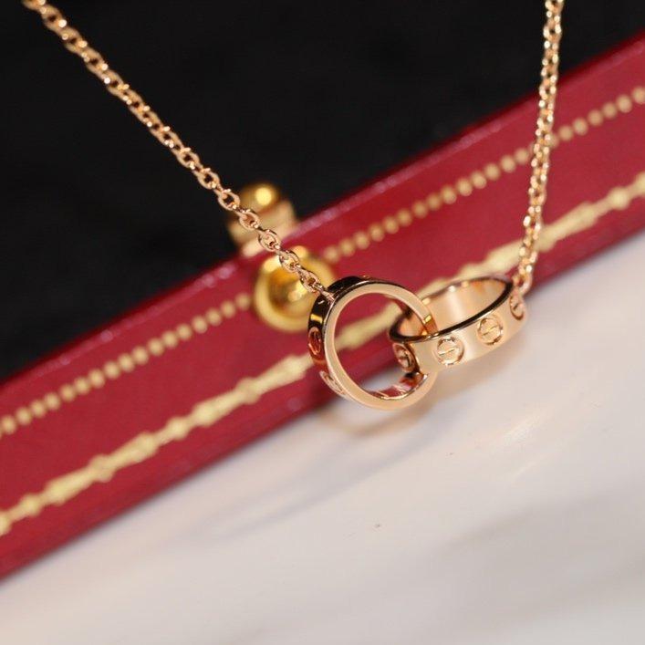 [Luxe]LOVE NECKLACE PINK GOLD AND SILVER