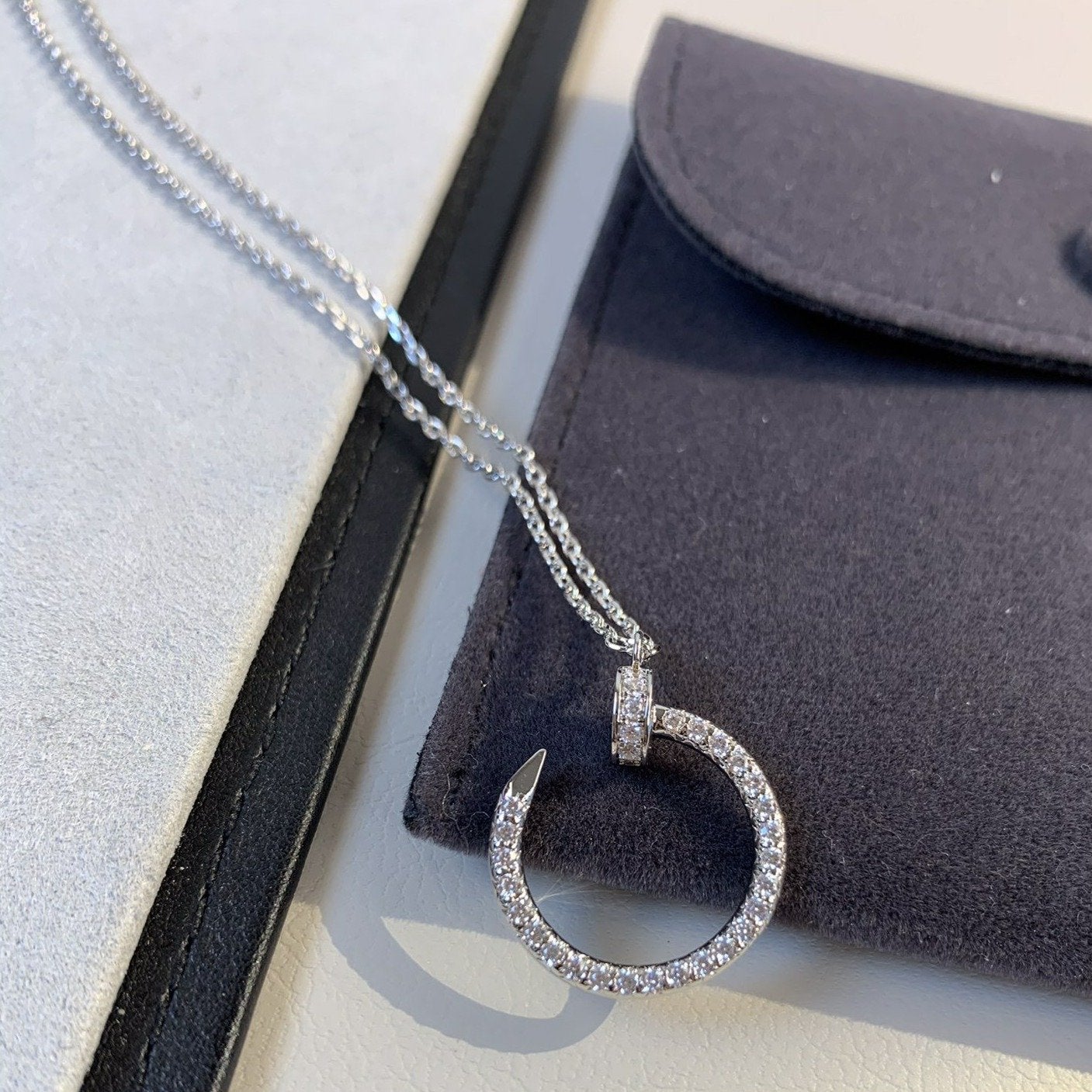 [Luxe]JUSTE NECKLACE SILVER DIAMONDS