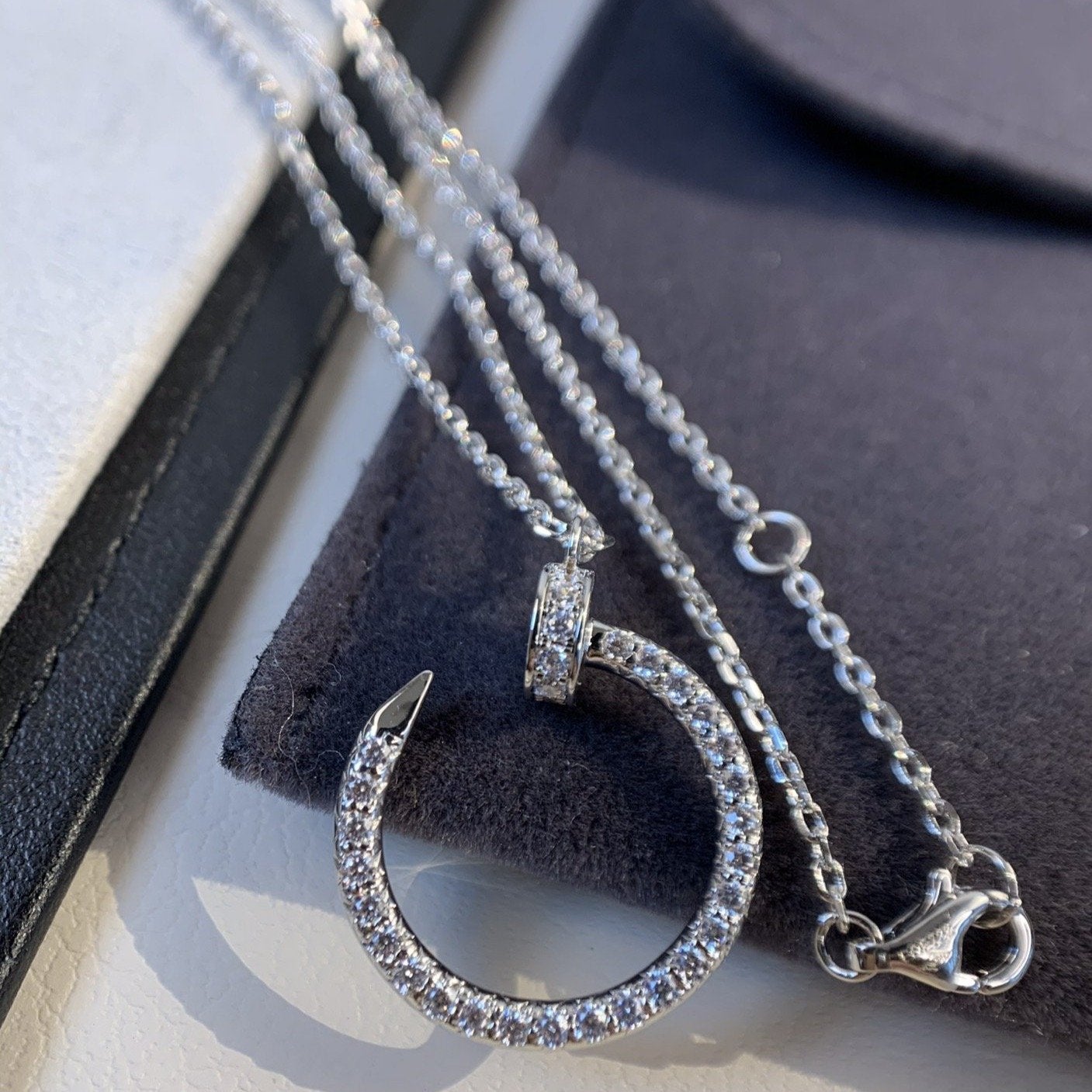 [Luxe]JUSTE NECKLACE SILVER DIAMONDS