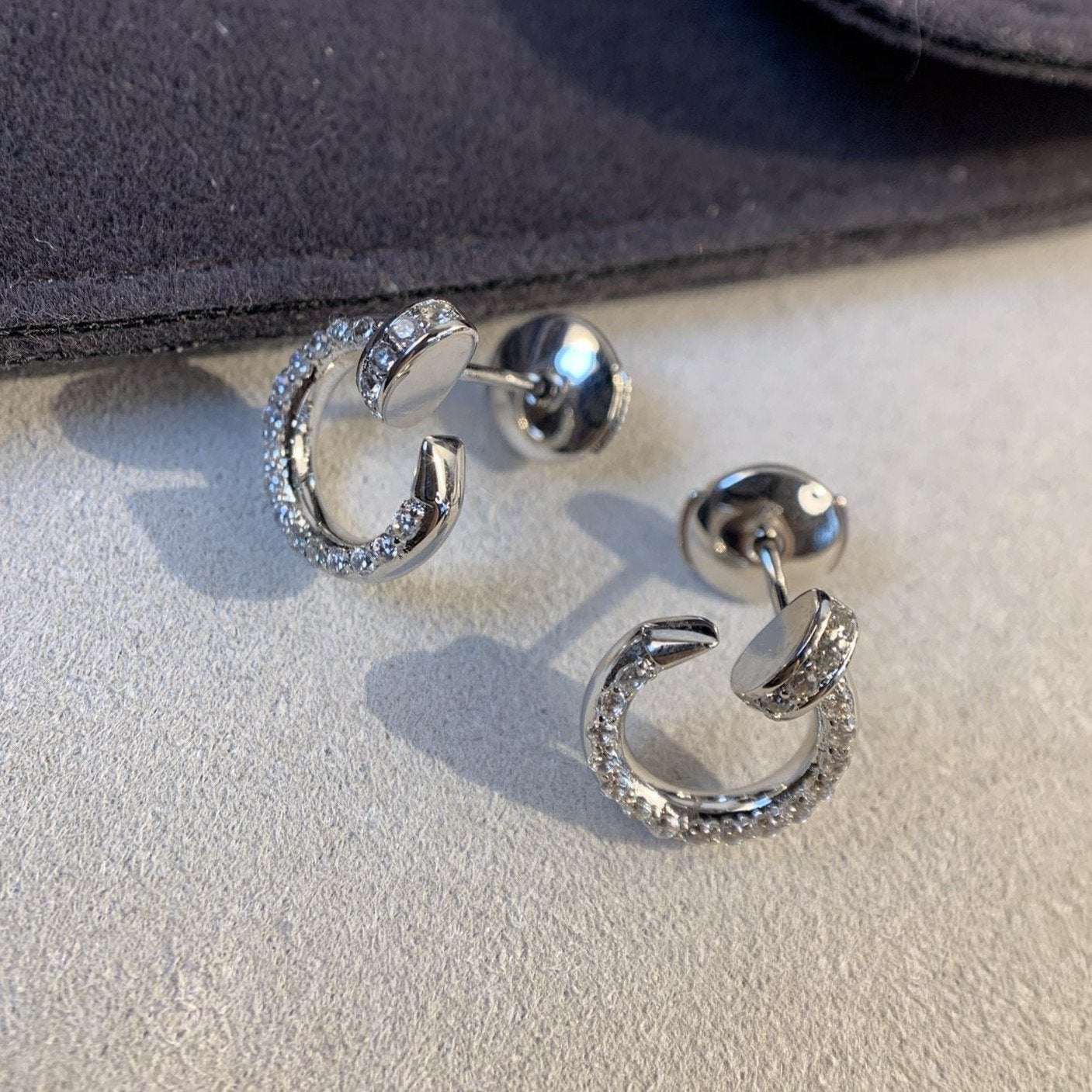 [Luxe]JUSTE EARRINGS SILVER DIAMONDS