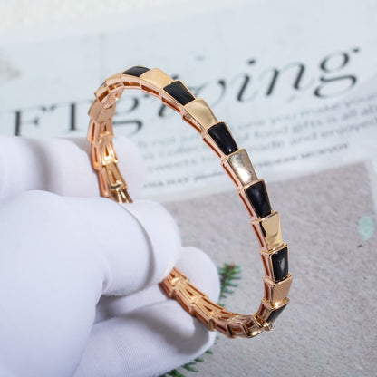 [Luxe]SERPENTI ARMBAND ROSGOLD ONYX