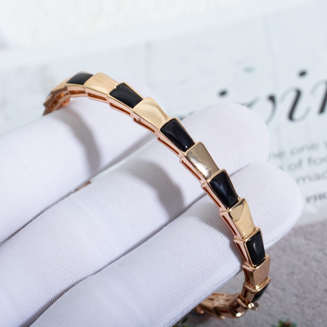 [Luxe]SERPENTI ARMBAND ROSGOLD ONYX