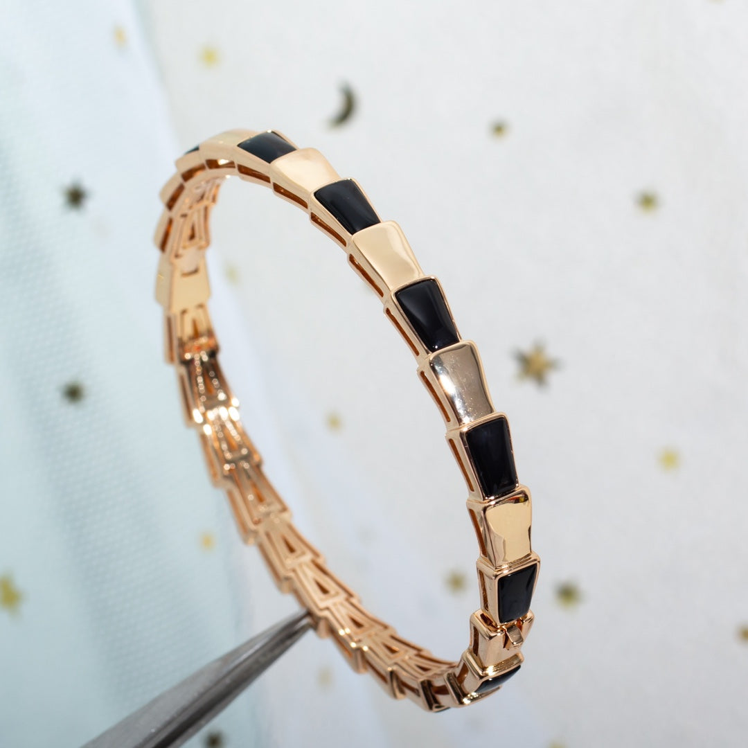 [Luxe]SERPENTI ARMBAND ROSGOLD ONYX