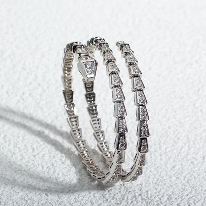 [Luxe]SERPENTI BRACELET SILVER DIAMOND DOUBLE ROW