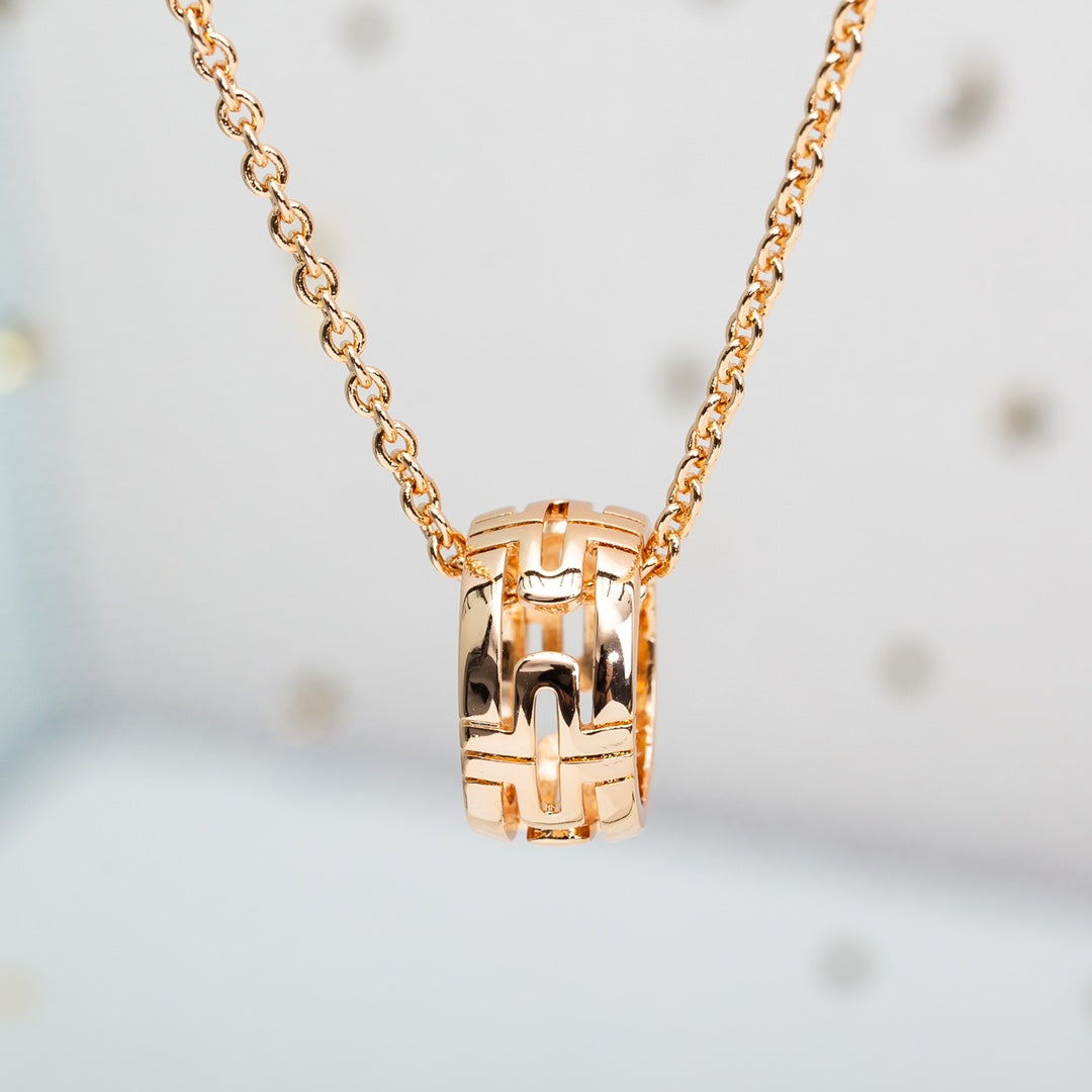 [Luxe]PARENTESI NECKLACE PINK GOLD