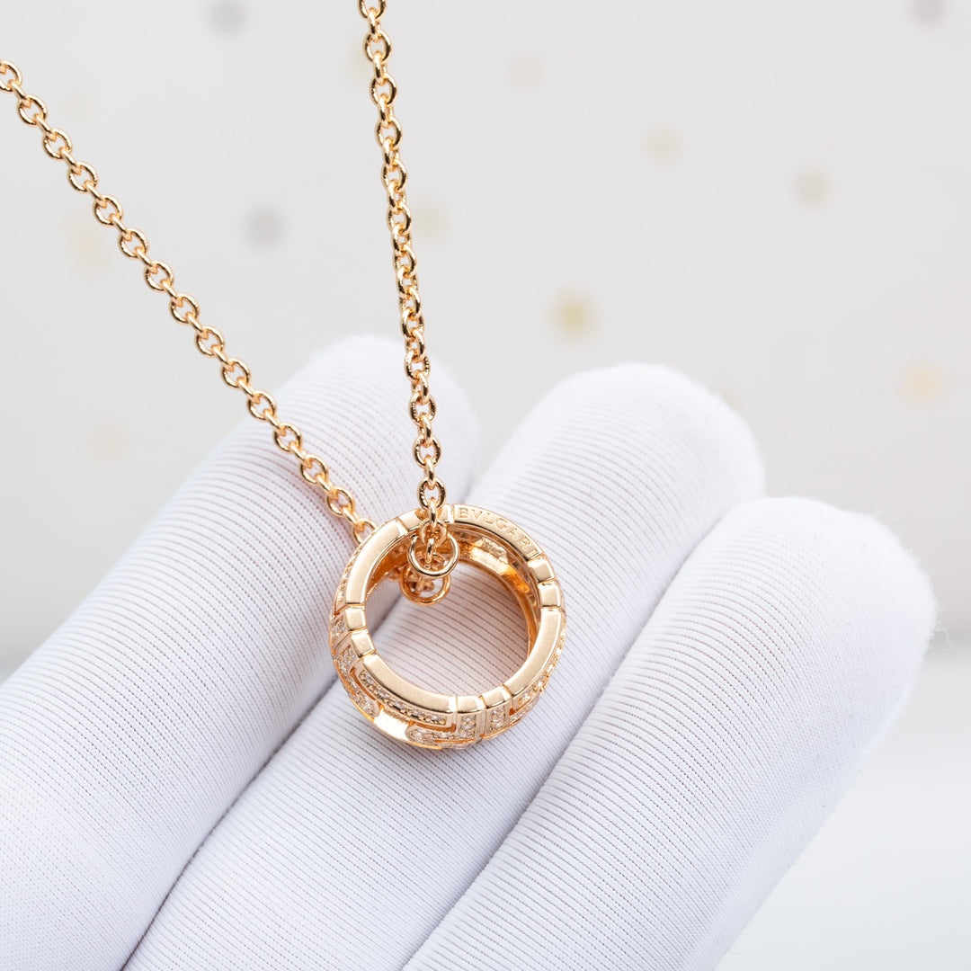 [Luxe]PARENTESI NECKLACE PINK GOLD DIAMOND