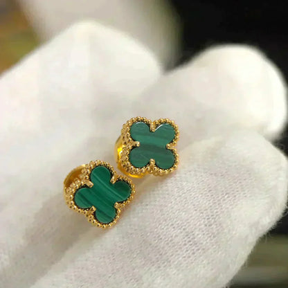 [Luxe]CLOVER MINI 9.5MM MALACHITE  EARRINGS