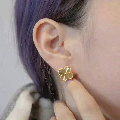 [Luxe]CLOVER MEDIUM 1 MOTIFS LASER EARRINGS