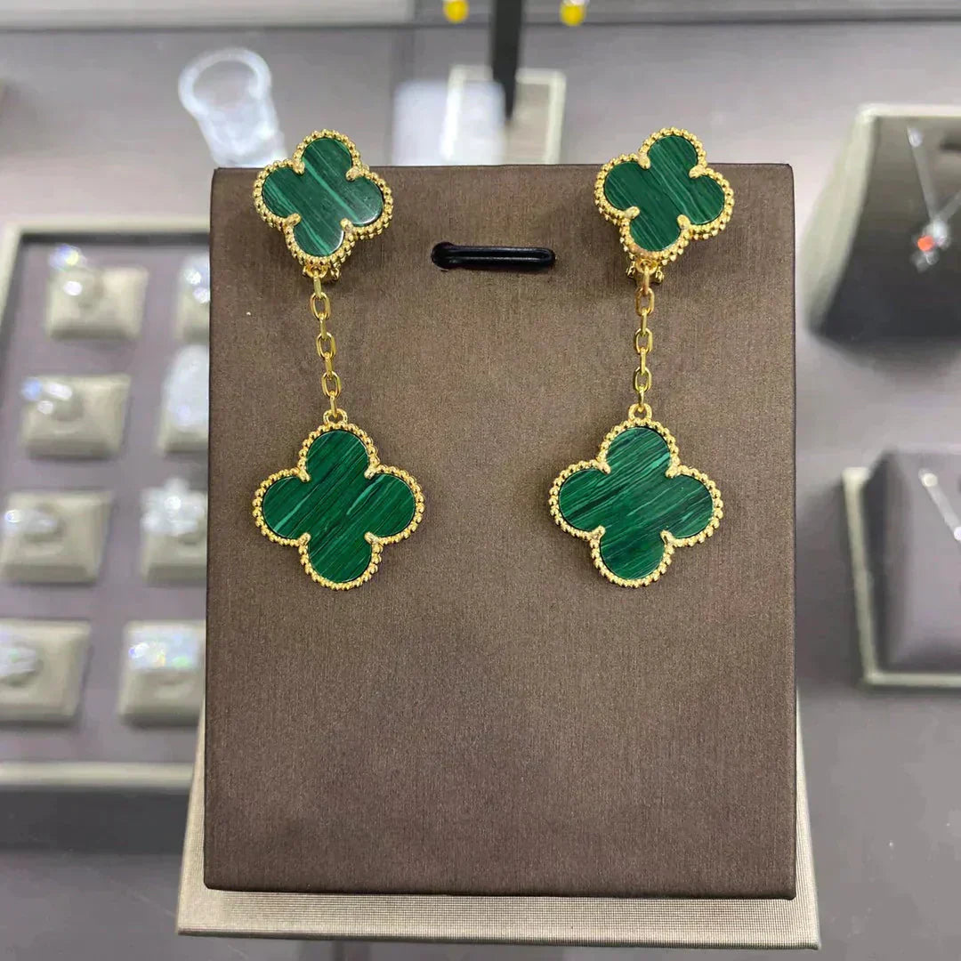 [Luxe]CLOVER 2 MOTIFS  EARRINGS (MULTIPLE CHOICESC