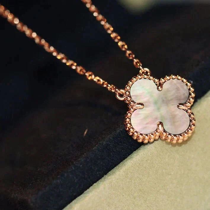 [Luxe]CLOVER 15MM  GRAY MOTHER OF PEARL NECKLACE