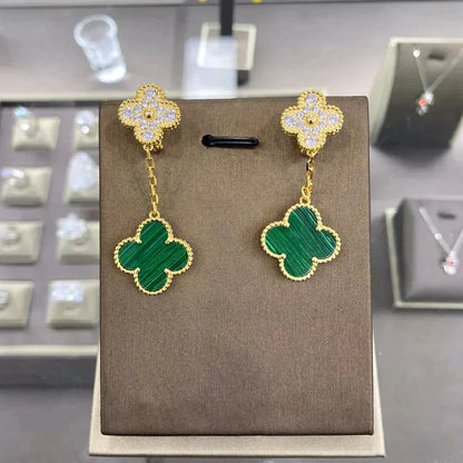 [Luxe]CLOVER  2 MOTIFS  DIAMOND  EARRINGS (MULTIPLE CHOICESç´