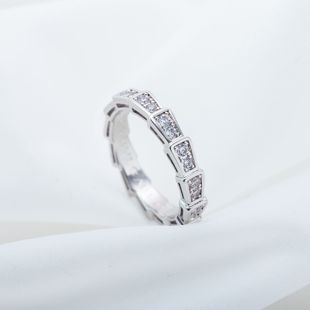 [Luxe]SERPENTI RING SILVER DIAMOND PAVED 3MM