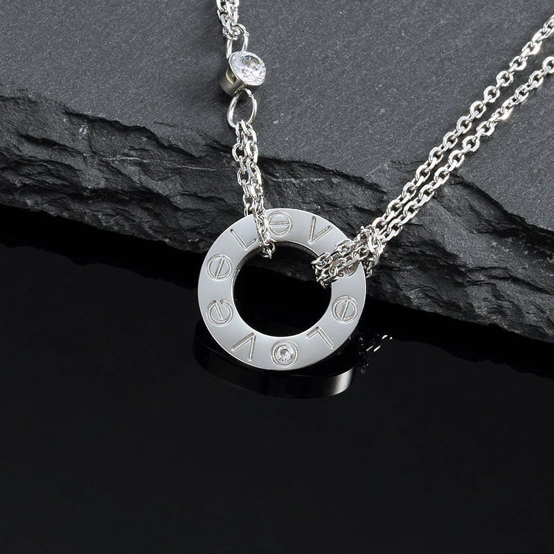 [Luxe]LOVE NECKLACE 16MM 2 DIAMONDS