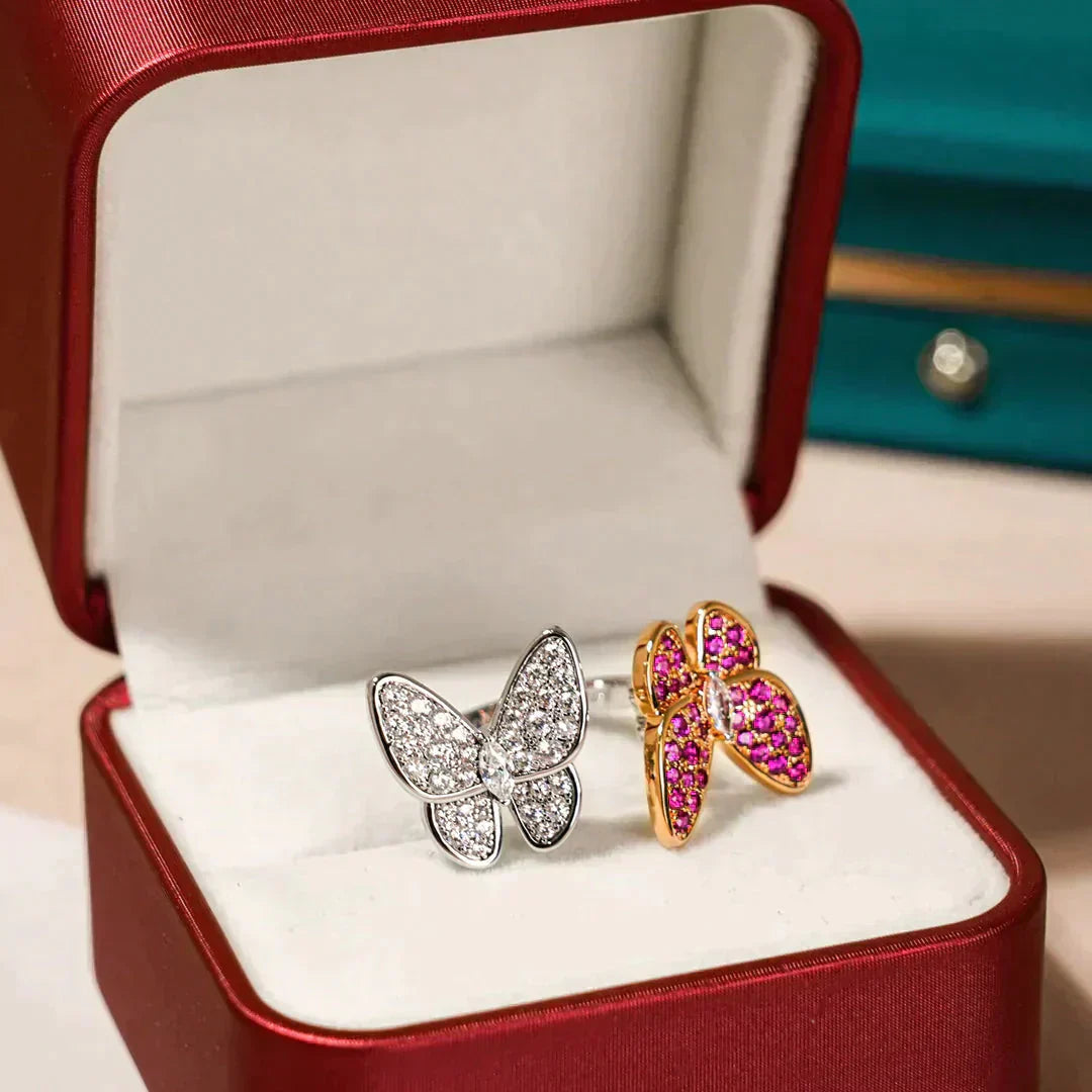 [Luxe]TWIN BUTTERFLY DIAMOND RING