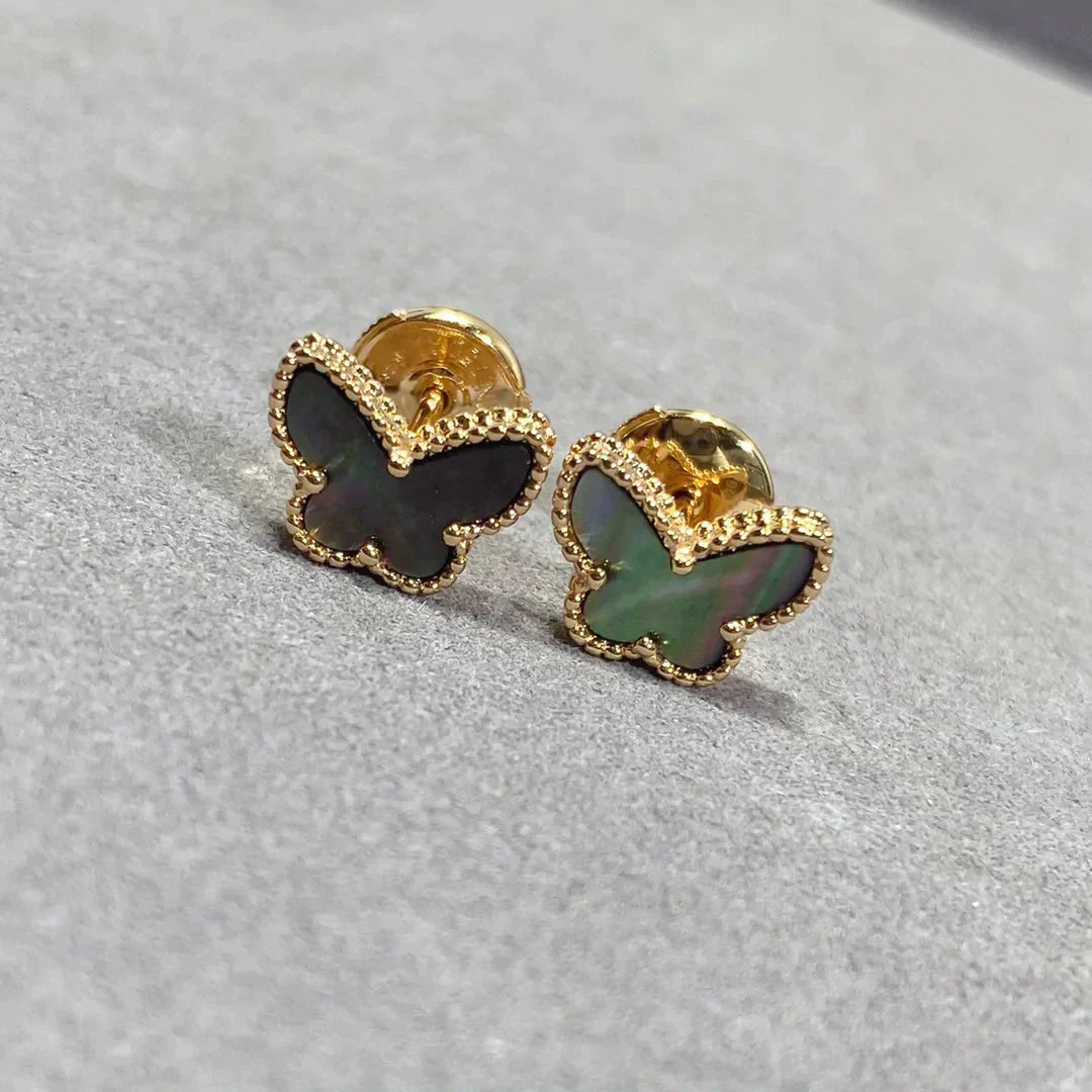 [Luxe]BUTTERFLY DARK MOP  EARRINGS