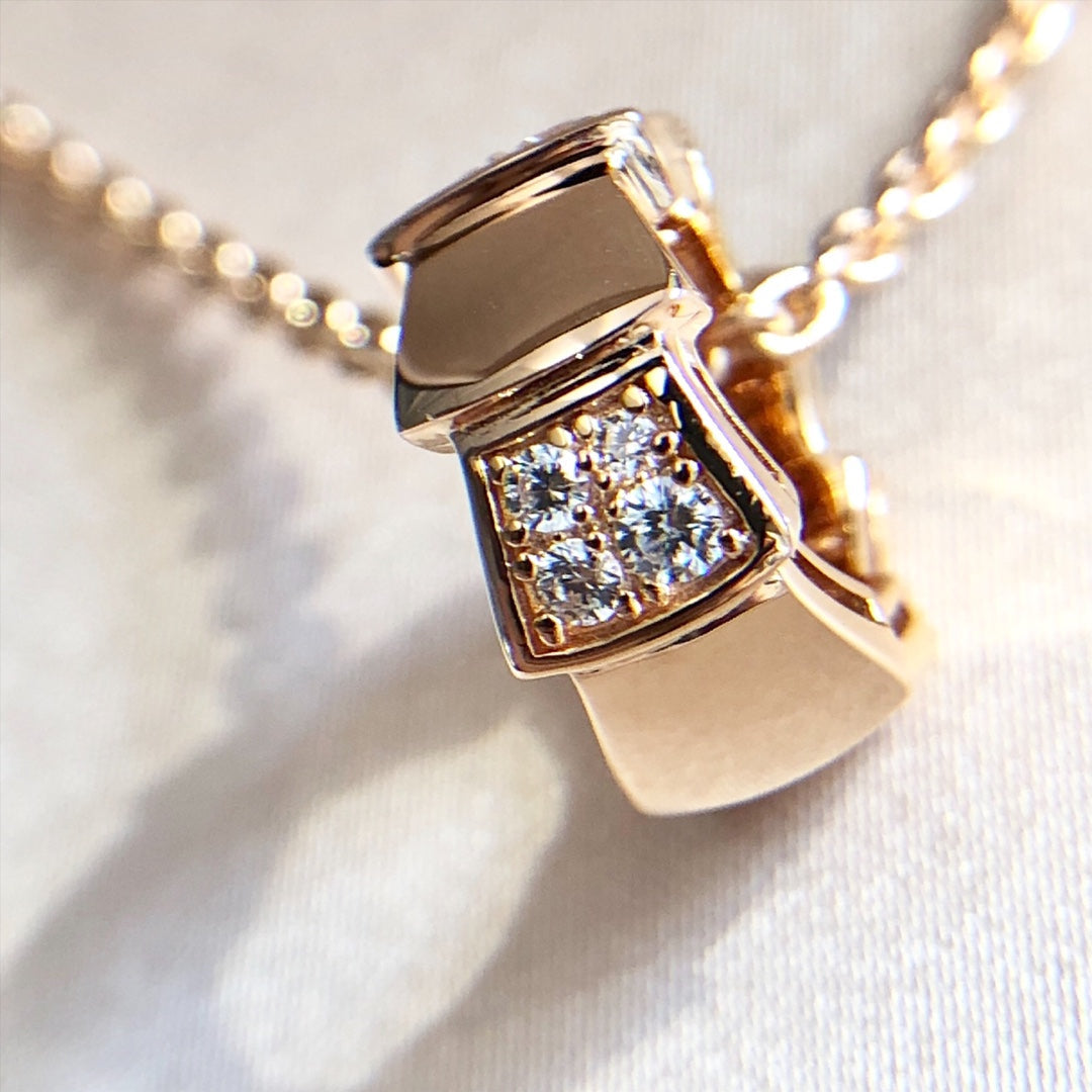 [Luxe]SERPENTI PEDANT DIAMOND PINK GOLD NECKLACE