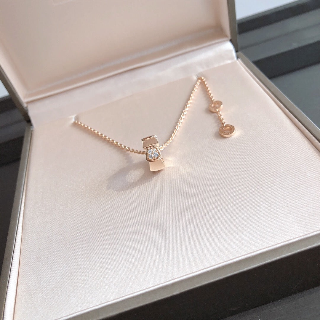 [Luxe]SERPENTI PEDANT DIAMOND PINK GOLD NECKLACE