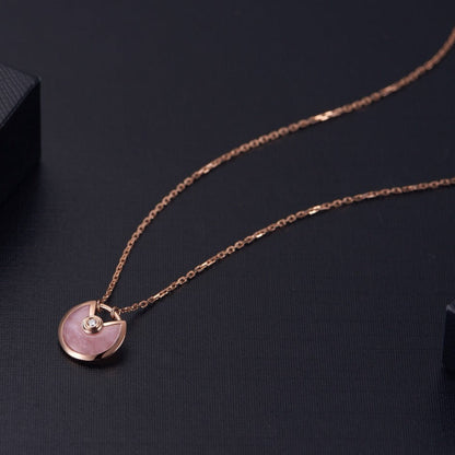 [Luxe]AMULETTE ROSE GOLD PINK MOP NECKLACE