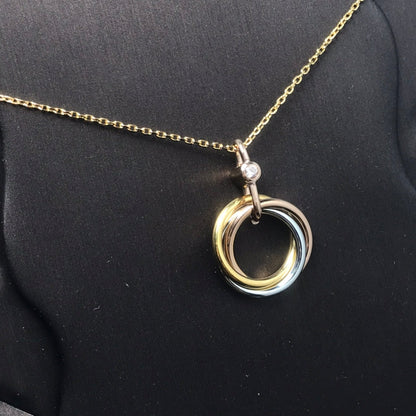 [Luxe]TRINITY SILVER GOLD PINK GOLD NECKLACE