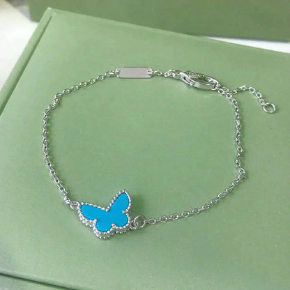 [Luxe]BUTTERFLY TURQUOISE BUTTERFLY BRACELET SILVER