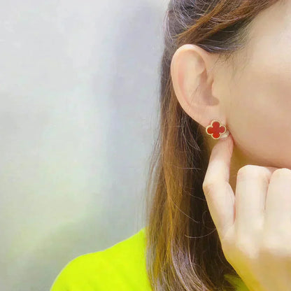 [Luxe]CLOVER MEDIUM 1 MOTIFS CARNELIAN  EARRINGS