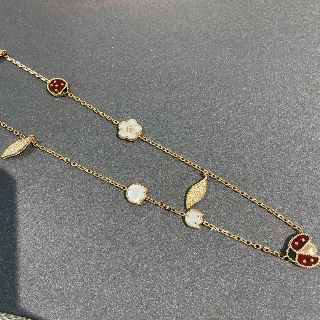 [Luxe]LUCKY SPRING 15 MOTIFS GOLD NECKLACE