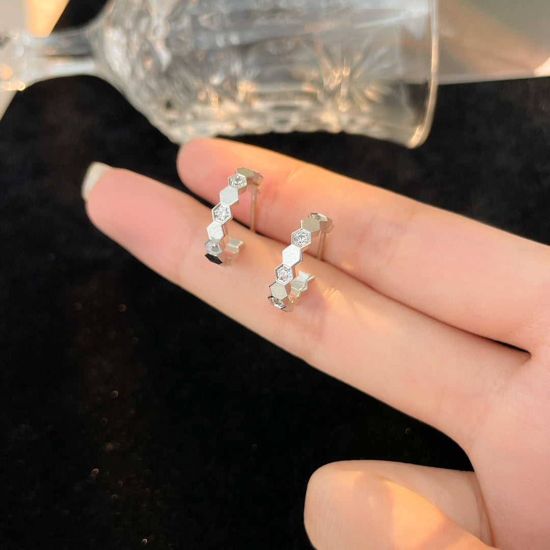 [Luxe]BEE LOVE DIAMOND HOOP EARRINGS