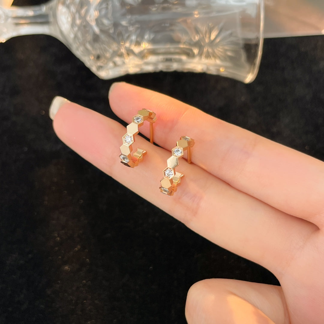 [Luxe]BEE LOVE DIAMOND HOOP EARRINGS