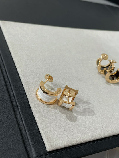 [Luxe]ZERO 1 PINK GOLD CERAMIC EARRINGS