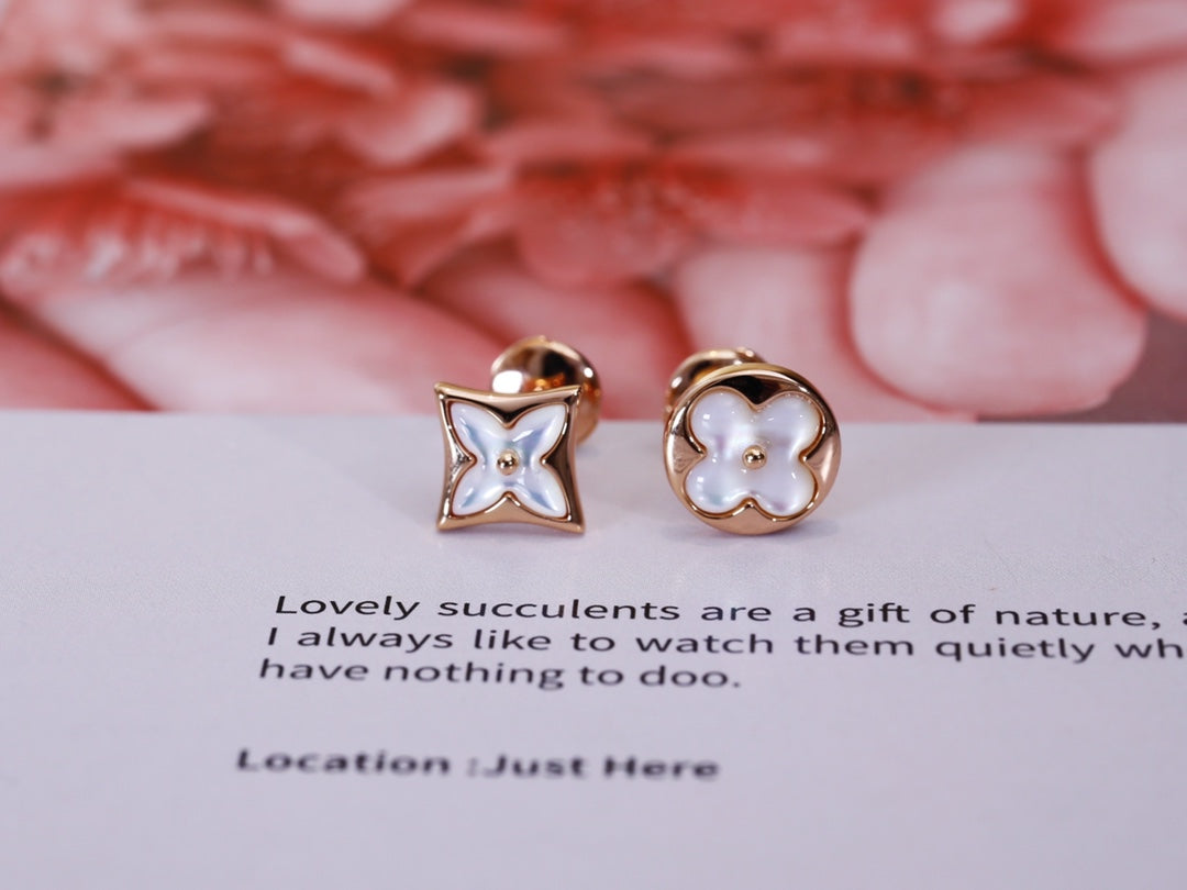 [Luxe]STAR AND SUN PINK GOLD MOP STUD EARRINGS