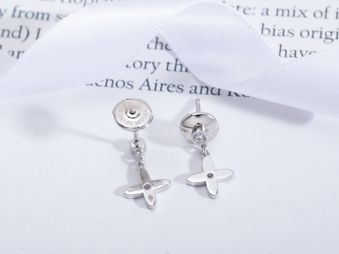 [Luxe]VIDYLLE SILVER DIAMOND MINI DROP EARRINGS