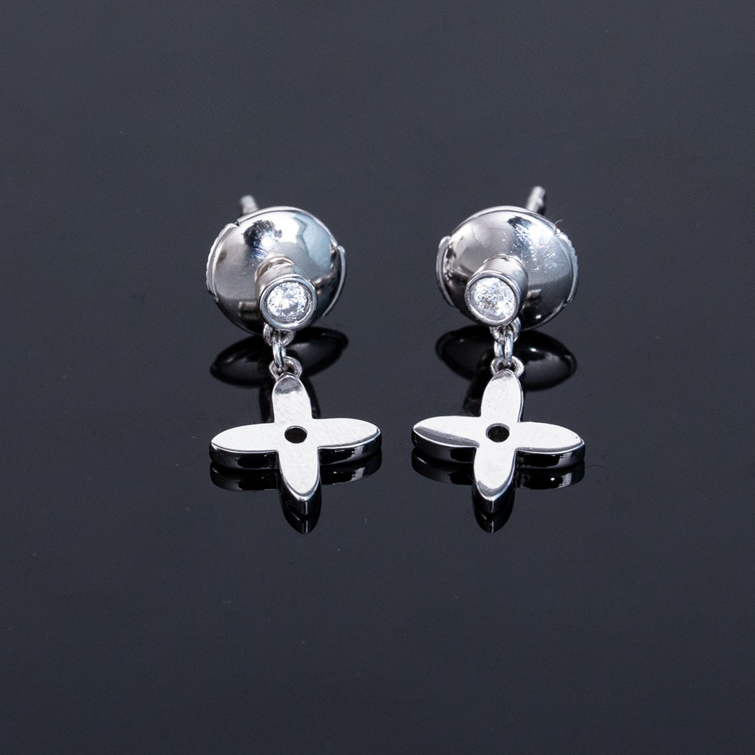 [Luxe]VIDYLLE SILVER DIAMOND MINI DROP EARRINGS