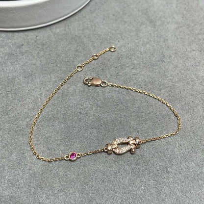 [Luxe]FORCE 10 DIAMOND CHAIN LINK PINK GOLD BRACELET