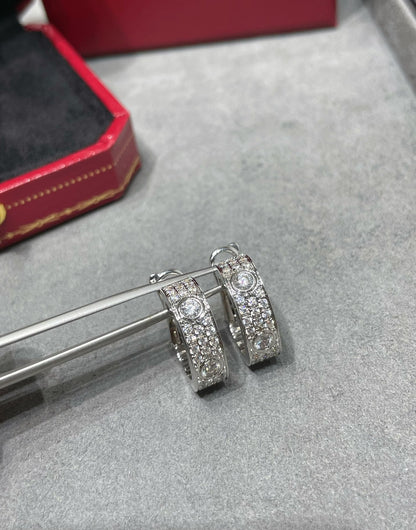 [Luxe]LOVE 5.5MM DIAMOND PAVED EARRINGS