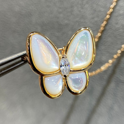 [Luxe]BUTTERFLY MOP DIAMOND NECKLACE