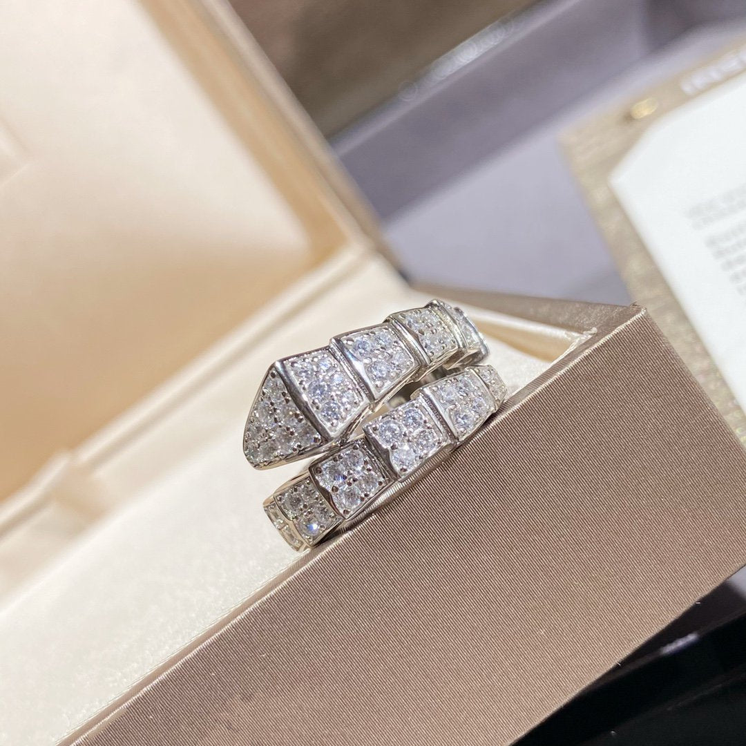 [Luxe]SERPENTI RING SILVER DIAMOND PAVED