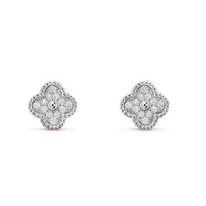 [Luxe]CLOVER MINI DIAMOND STUD EARRINGS