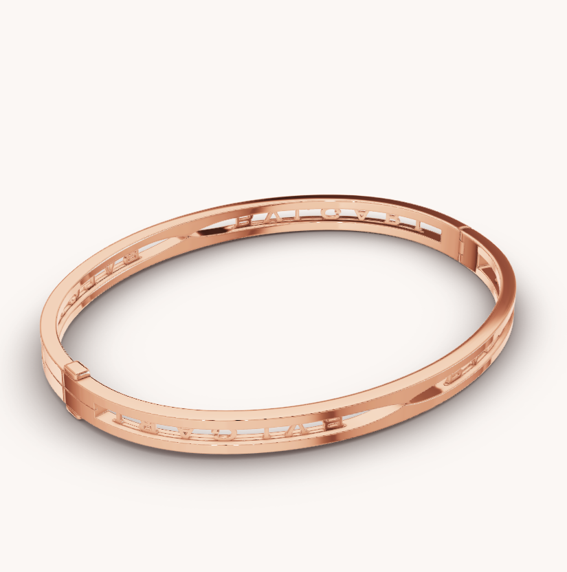 [Luxe]ZERO 1 SPIRAL LOGO PINK GOLD BRACELET