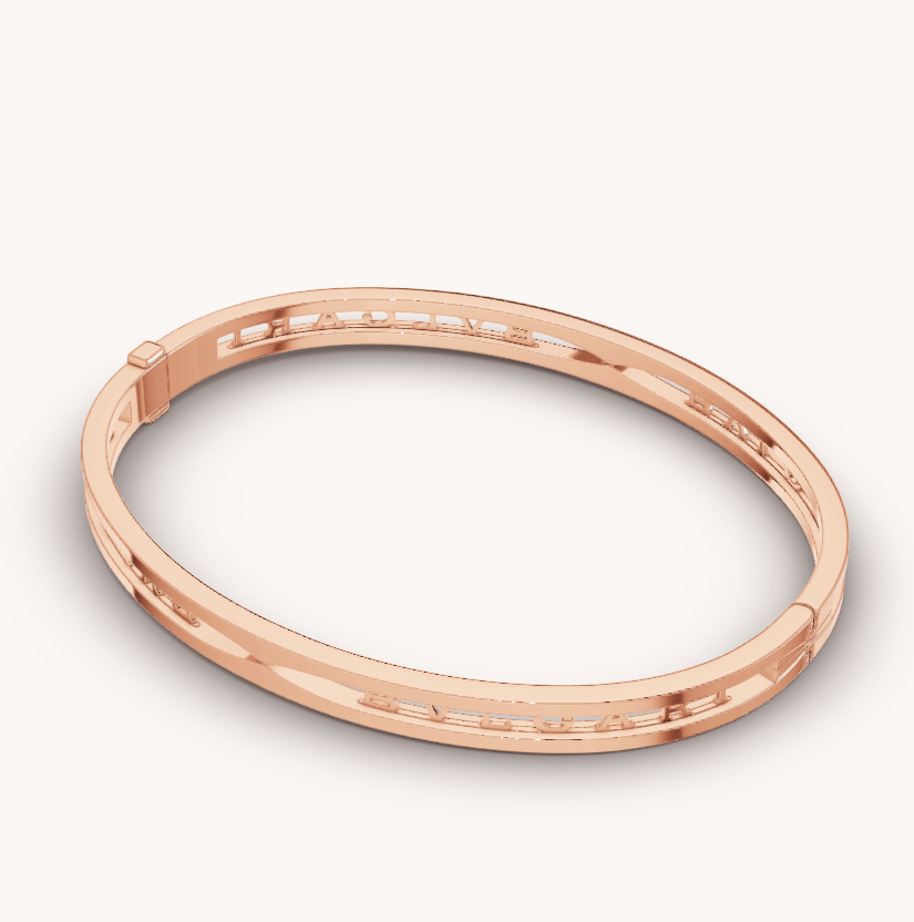 [Luxe]ZERO 1 SPIRAL LOGO PINK GOLD BRACELET