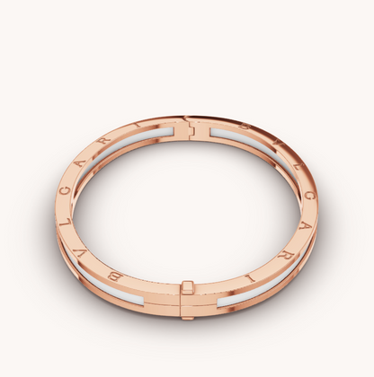 [Luxe]ZERO 1 PINK GOLD WITH WHITE CERAMIC BRACELET