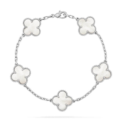 [Luxe]CLOVER SILVER MOP 5 MOTIF BRACELET