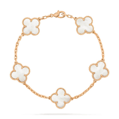 [Luxe]CLOVER  5 MOTIF WHITE MOP BRACELET