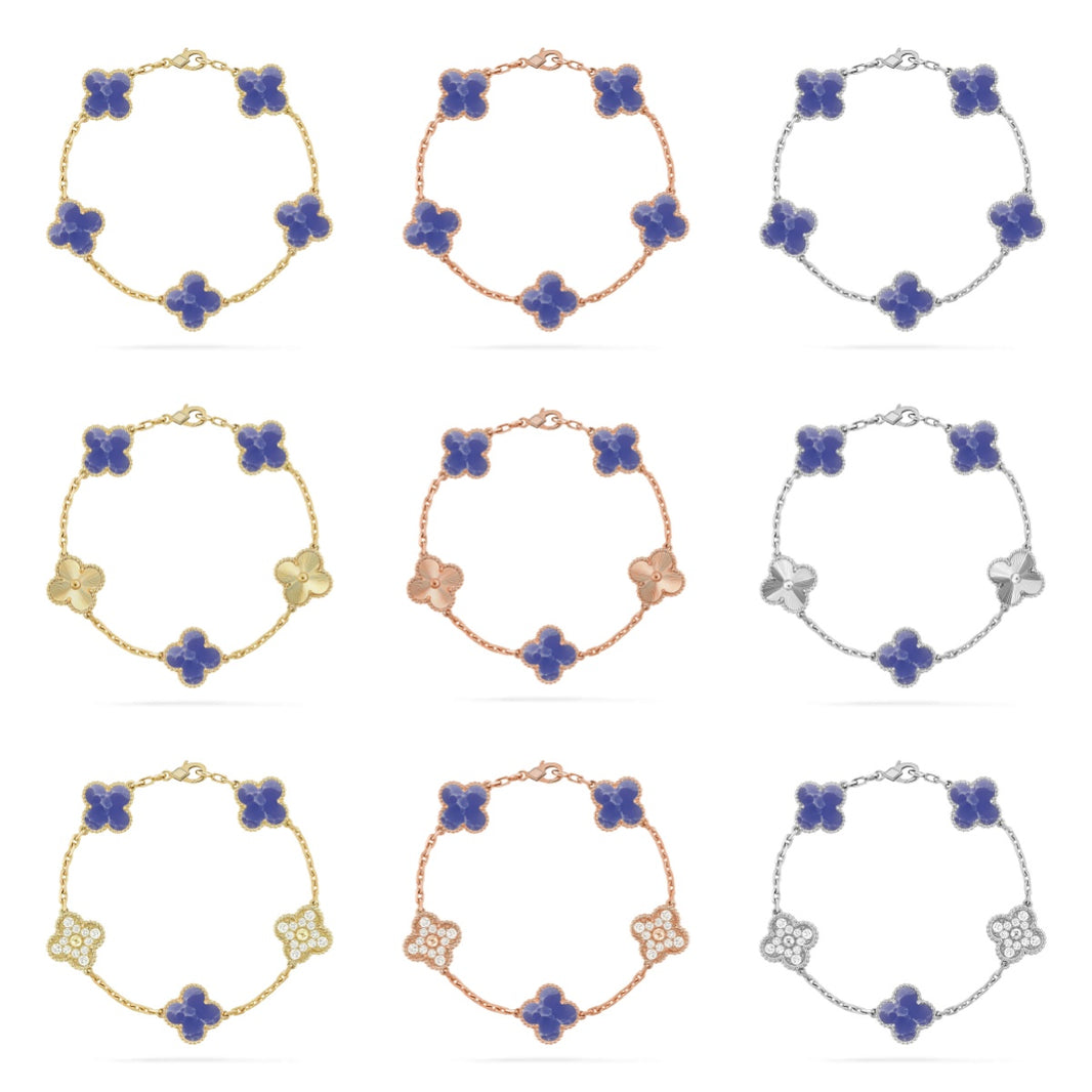 [LUXE]CLOVER 5 MOTIF BLUE VEINS BRACELET COLLECTION