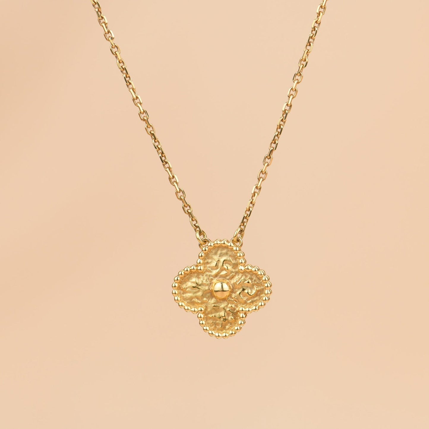 [Luxe]CLOVER 15MM  BRONZING NECKLACE