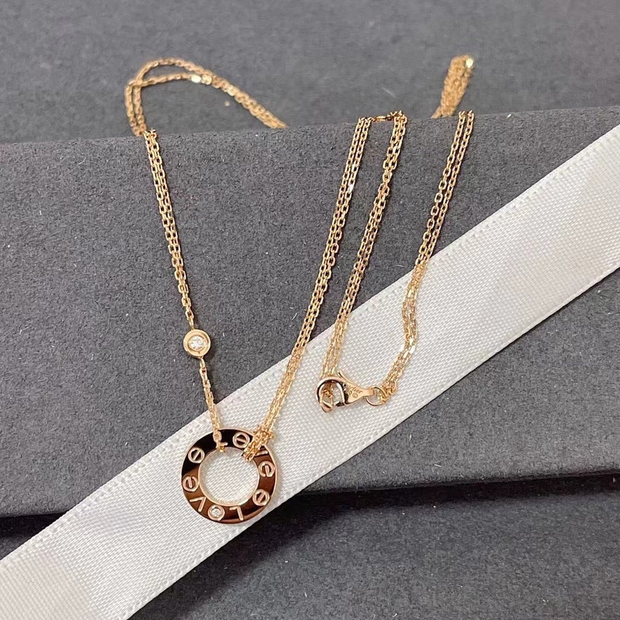 [Luxe]LOVE NECKLACE 16MM 2 DIAMONDS