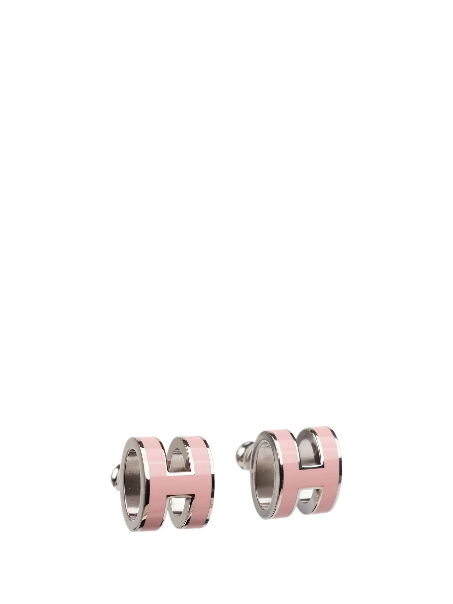 [Luxe]MINI POP H SILVER EARRINGS PINK