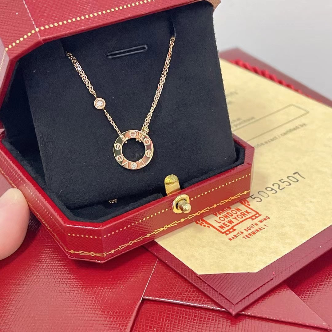 [Luxe]LOVE NECKLACE 16MM 2 DIAMONDS