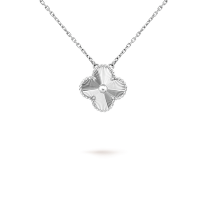 [Luxe]CLOVER 15MM LASER NECKLACE SILVER